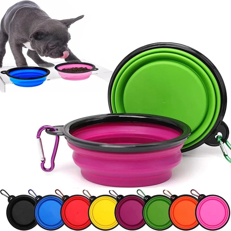 Collapsible Silicone Pet Travel Bowl Large Portable Feeder